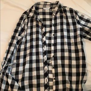 Bell Sleeve Black and White Flannel